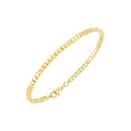 14k Yellow Gold High Polish Bead Cuff Bangle