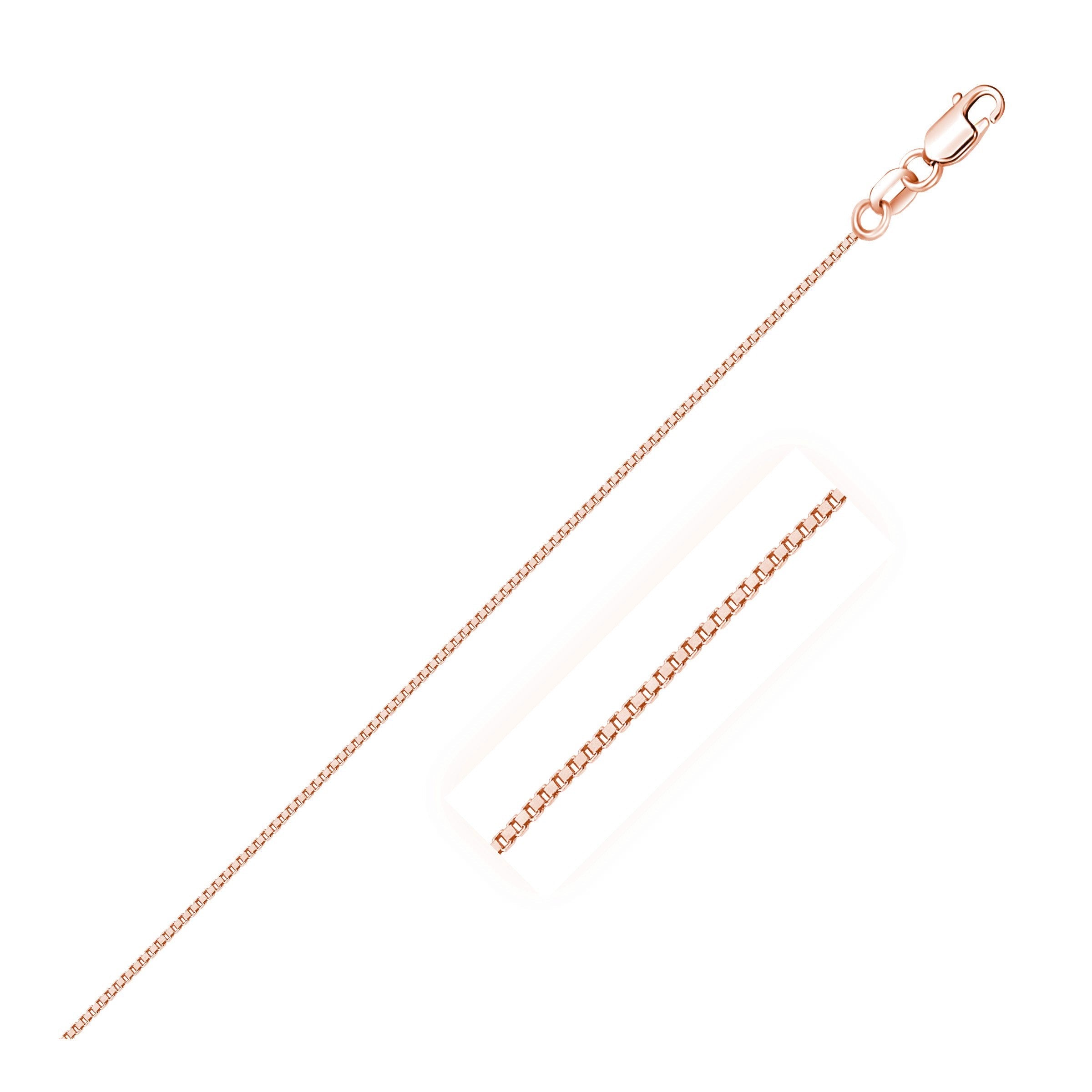 14k Rose Gold Classic Box Chain (0.60 mm)