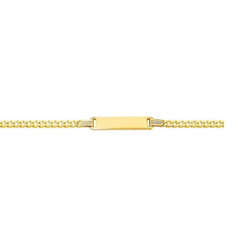 14k Yellow Gold Curb Link Style Childrens ID Bracelet (3.30 mm)