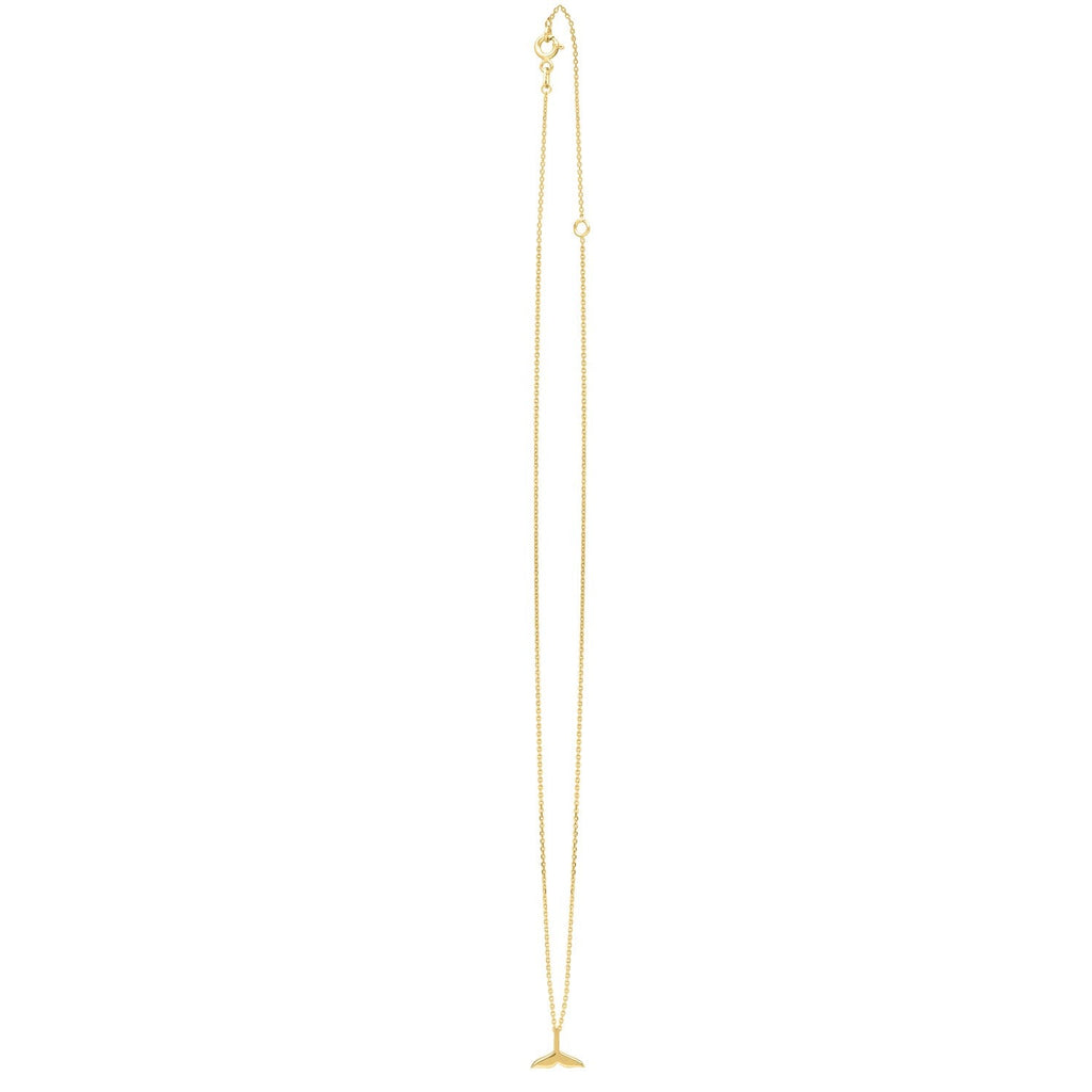 Whale Tail Necklace in 14K Yellow Gold