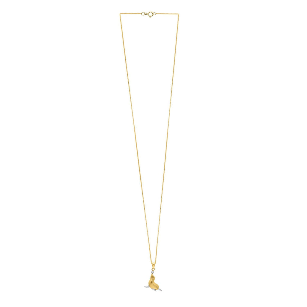 Seal Necklace in 10k Two Tone Gold