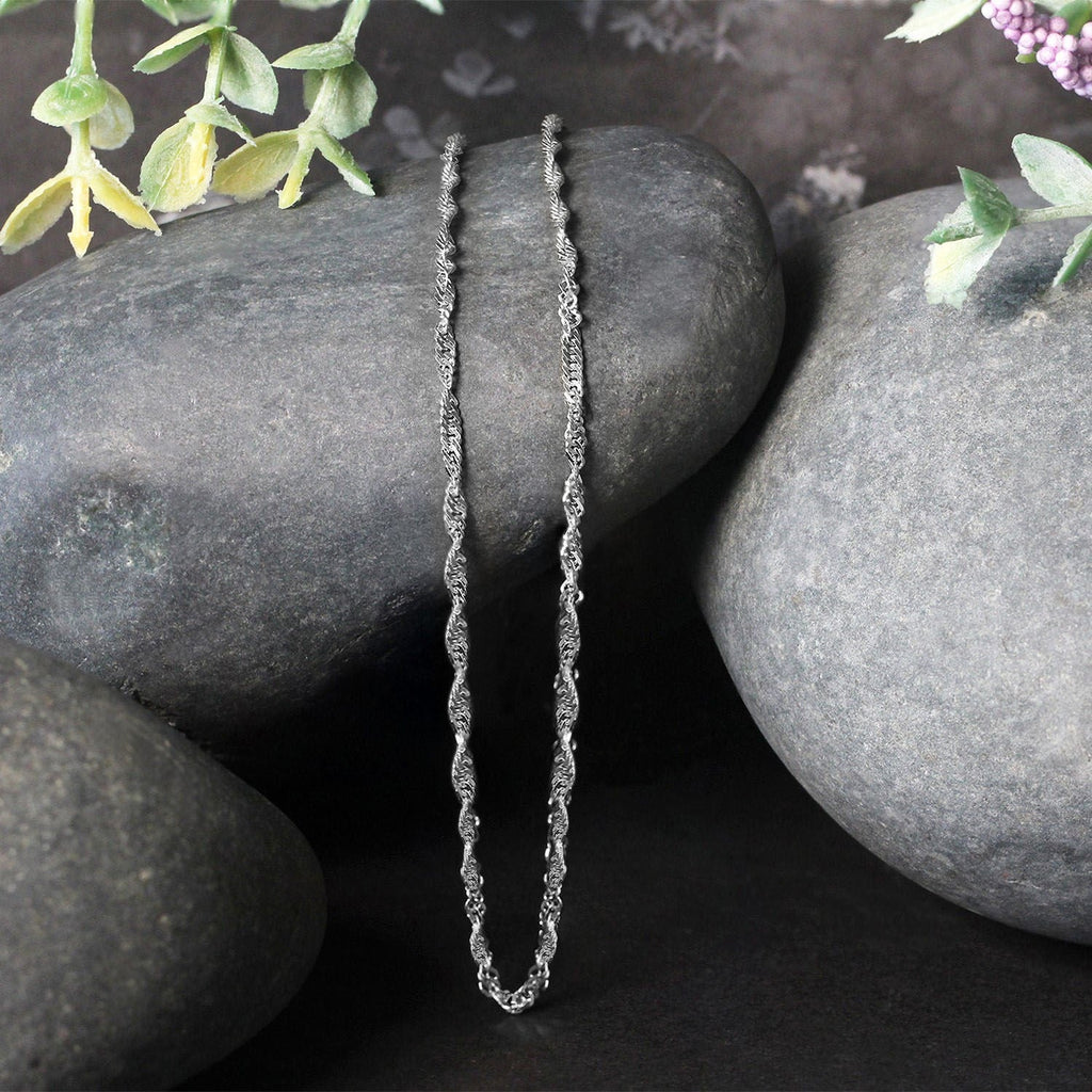 14k White Gold Singapore Chain (1.80 mm)