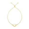 Adjustable Horseshoe Draw String Bracelet in 14K Yellow Gold
