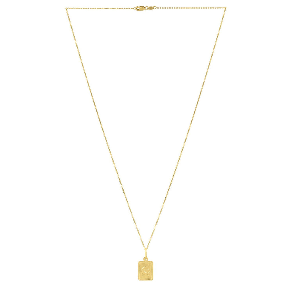 Moon and Stars Necklace in 14K Yellow Gold