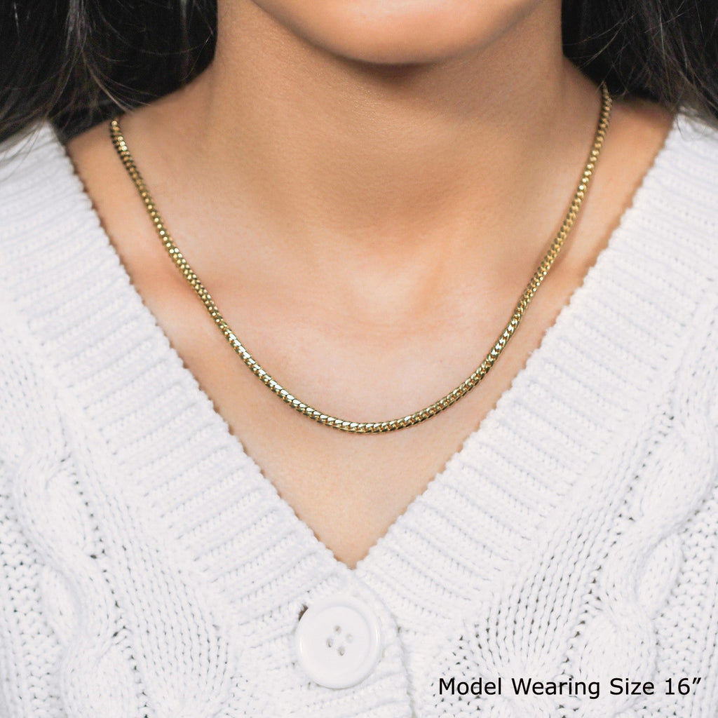 10k Yellow Gold Classic Solid Miami Cuban Chain (3.20 mm)