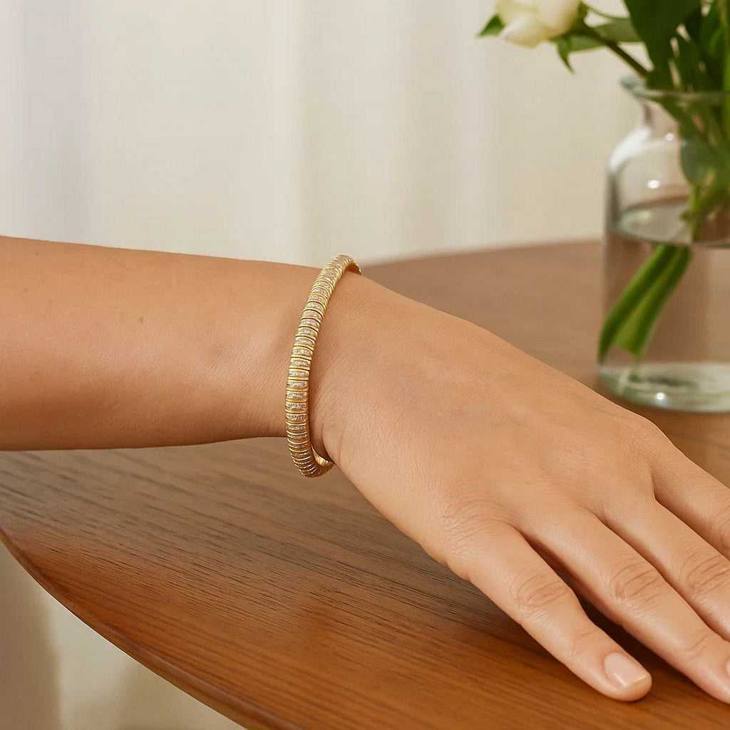 14k Yellow Gold Diamante Flex Bracelet (5.80 mm)
