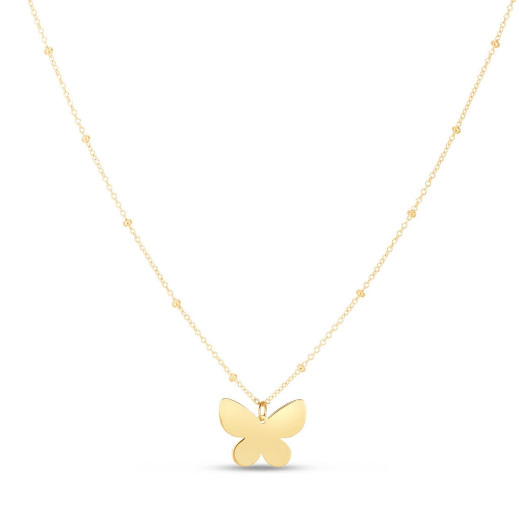 14k Yellow Gold Ppillon Butterfly Necklace