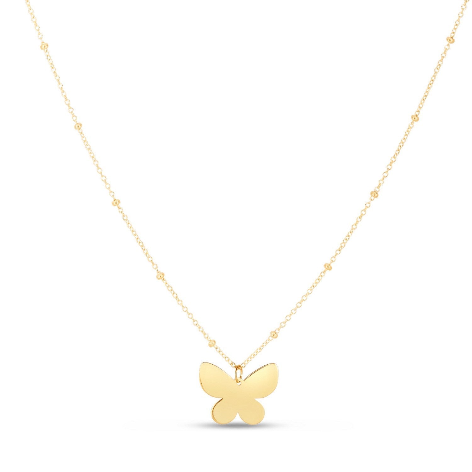 14k Yellow Gold Ppillon Butterfly Necklace