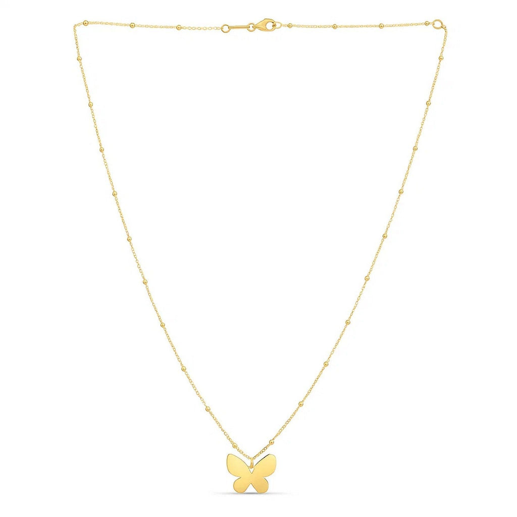 14k Yellow Gold Ppillon Butterfly Necklace