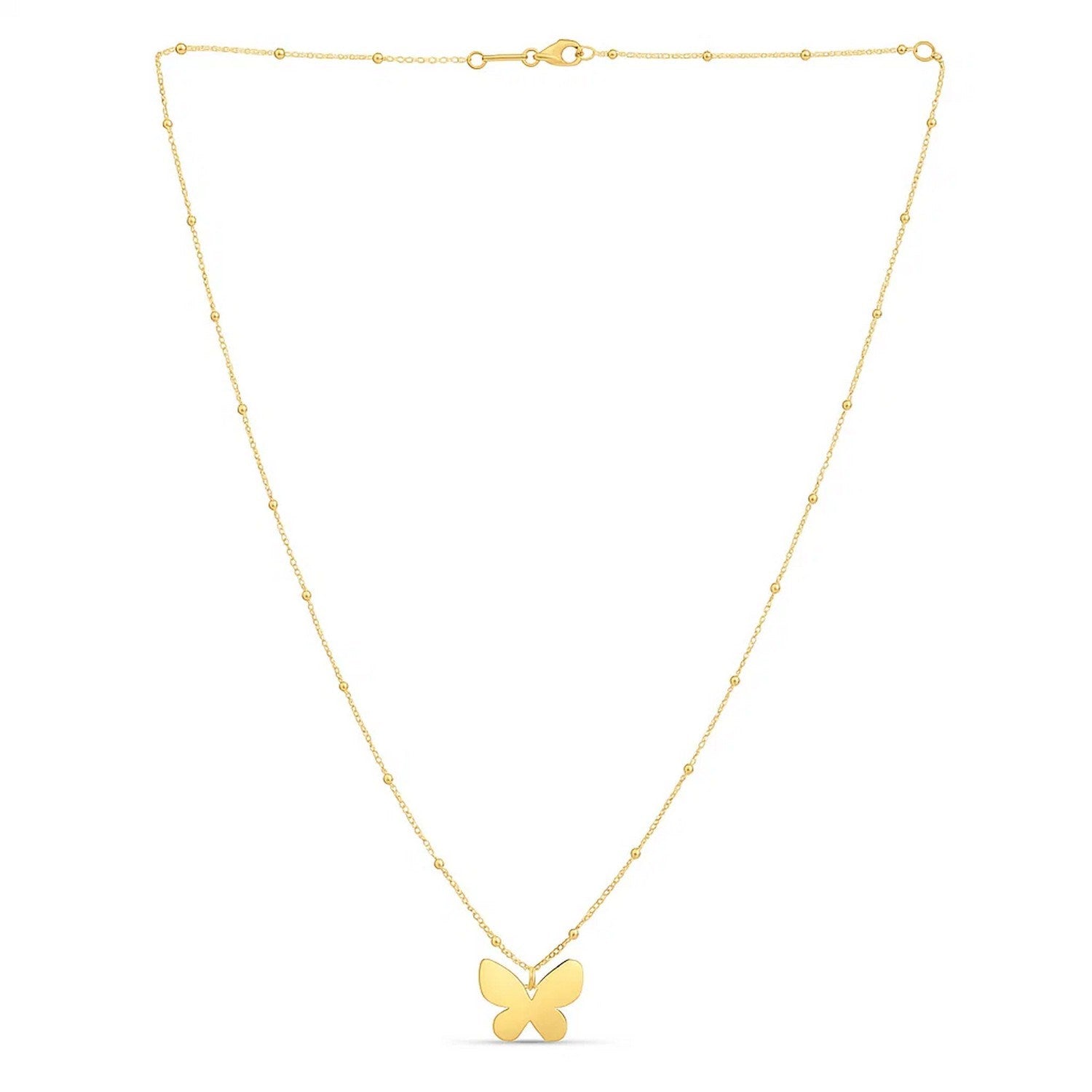 14k Yellow Gold Ppillon Butterfly Necklace