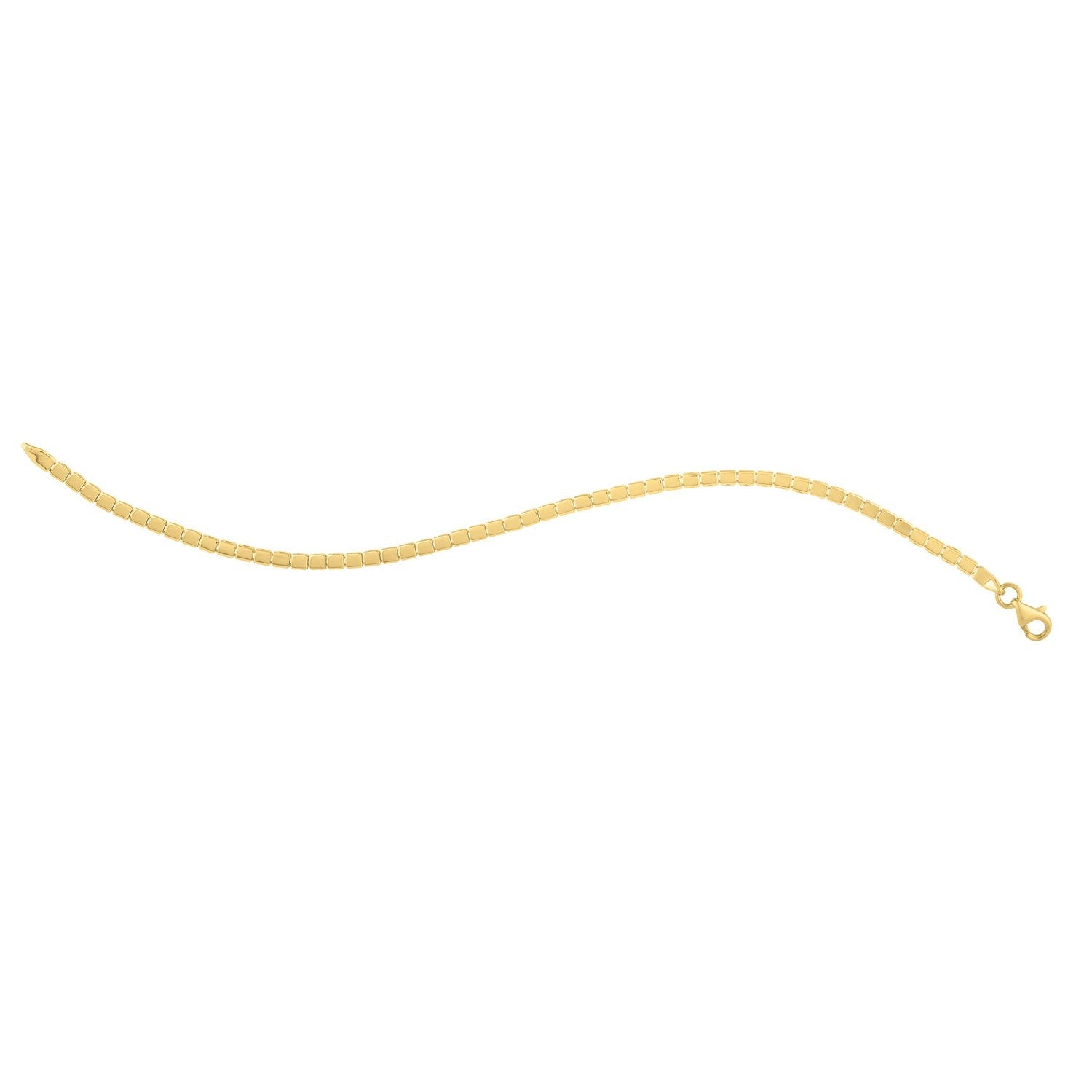Mini Cube Bracelet in 14K Yellow Gold (2.60 mm)