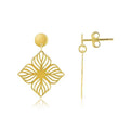 14K Yellow Gold High Polish Flower Cutout Earrings