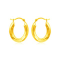 14k Yellow Gold Polished Oval Hoop Earrings