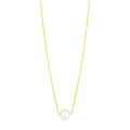 14k Yellow Gold 7mm Pearl Solitaire Necklace