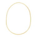 14k Yellow Gold High Polish The Textured Fancy Chain Necklace (4mm)