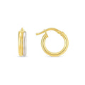 14k Two Tone Gold Double Round Hoops