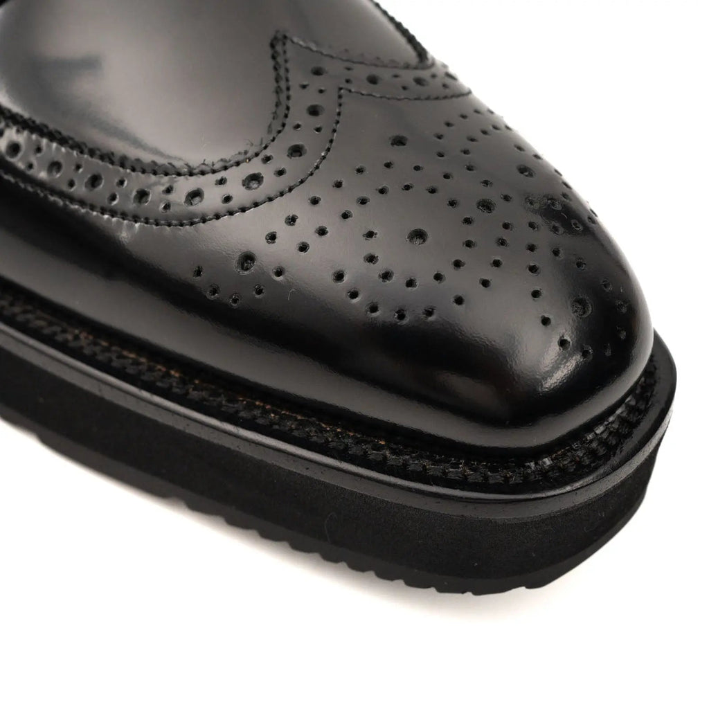 DIVINCH Black Patent Brogue Bootie