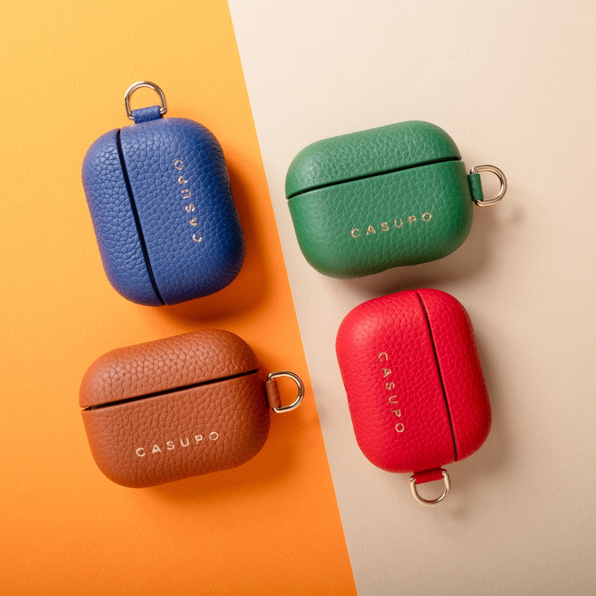 Leather Airpod Case - Red