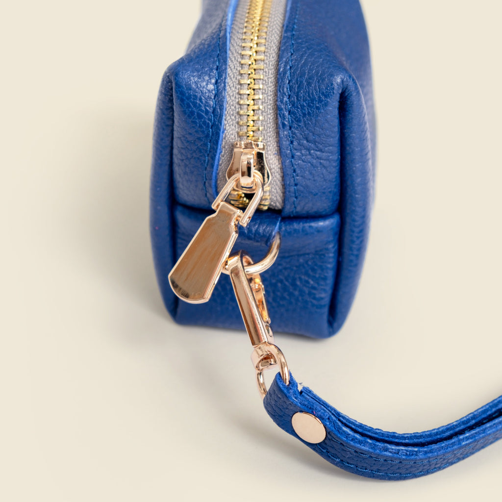 Mini Zipper Bag with Wristlet - Cobalt Blue