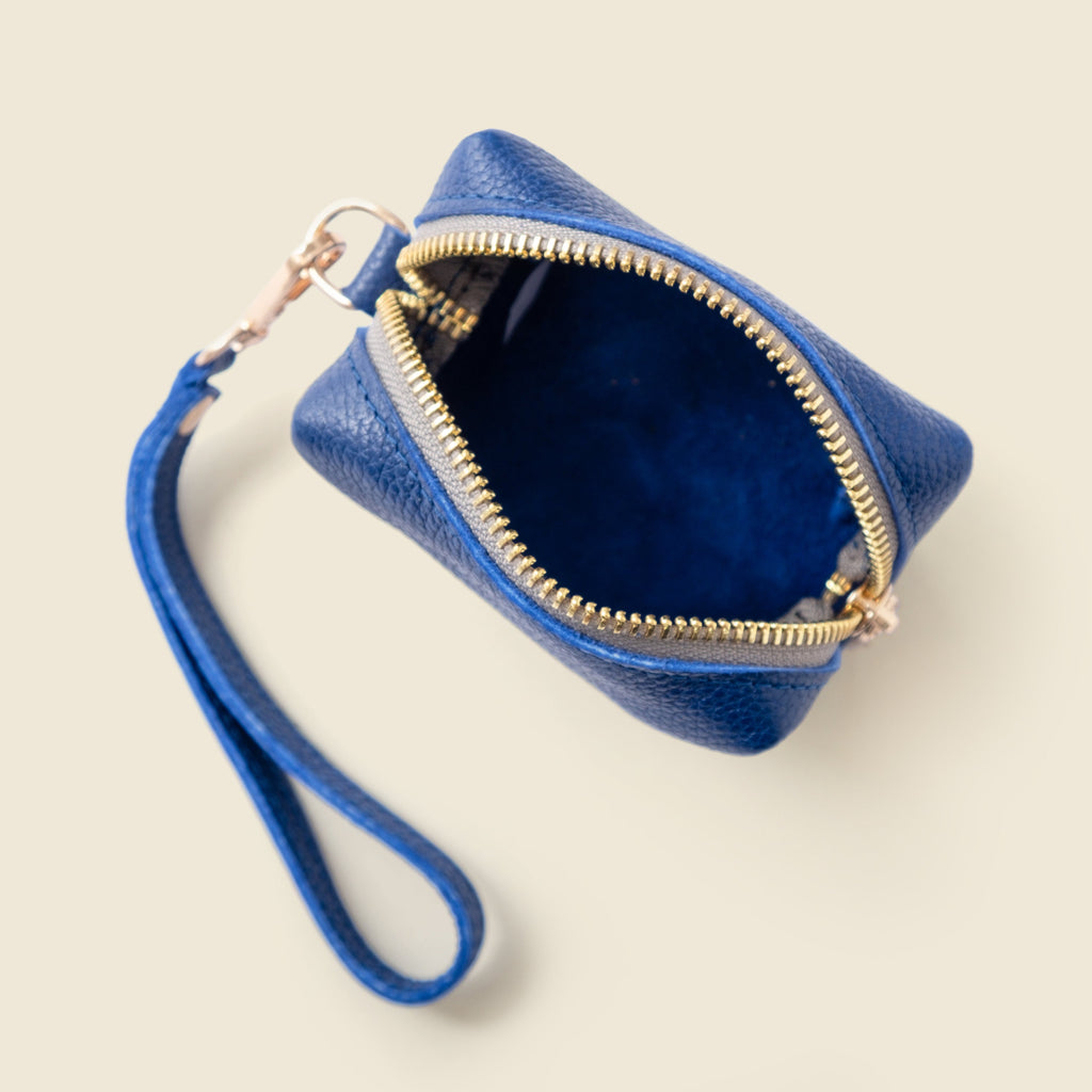 Mini Zipper Bag with Wristlet - Cobalt Blue