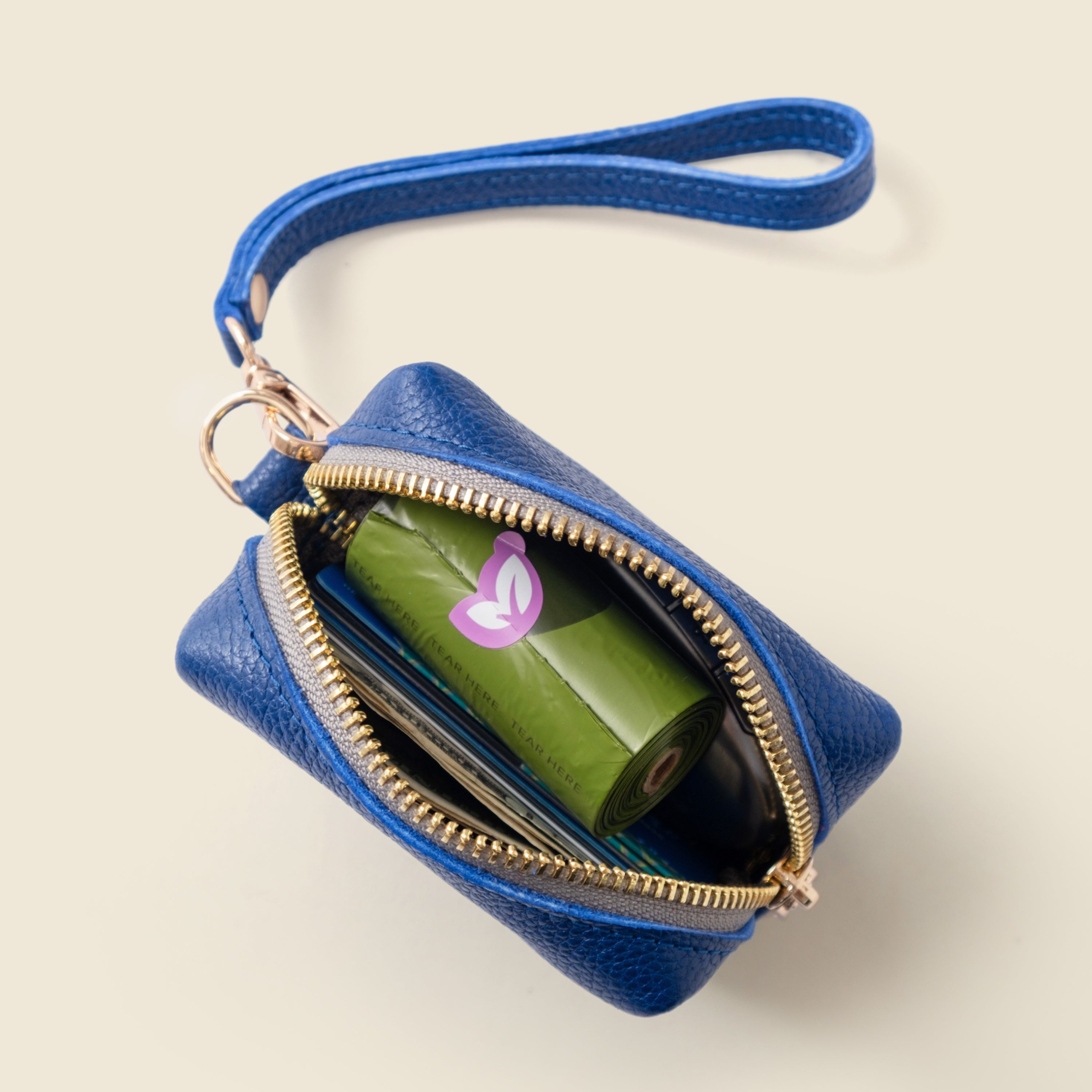 Mini Zipper Bag with Wristlet - Cobalt Blue