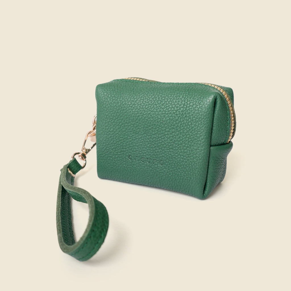 Mini Zipper Bag with Wristlet - Green