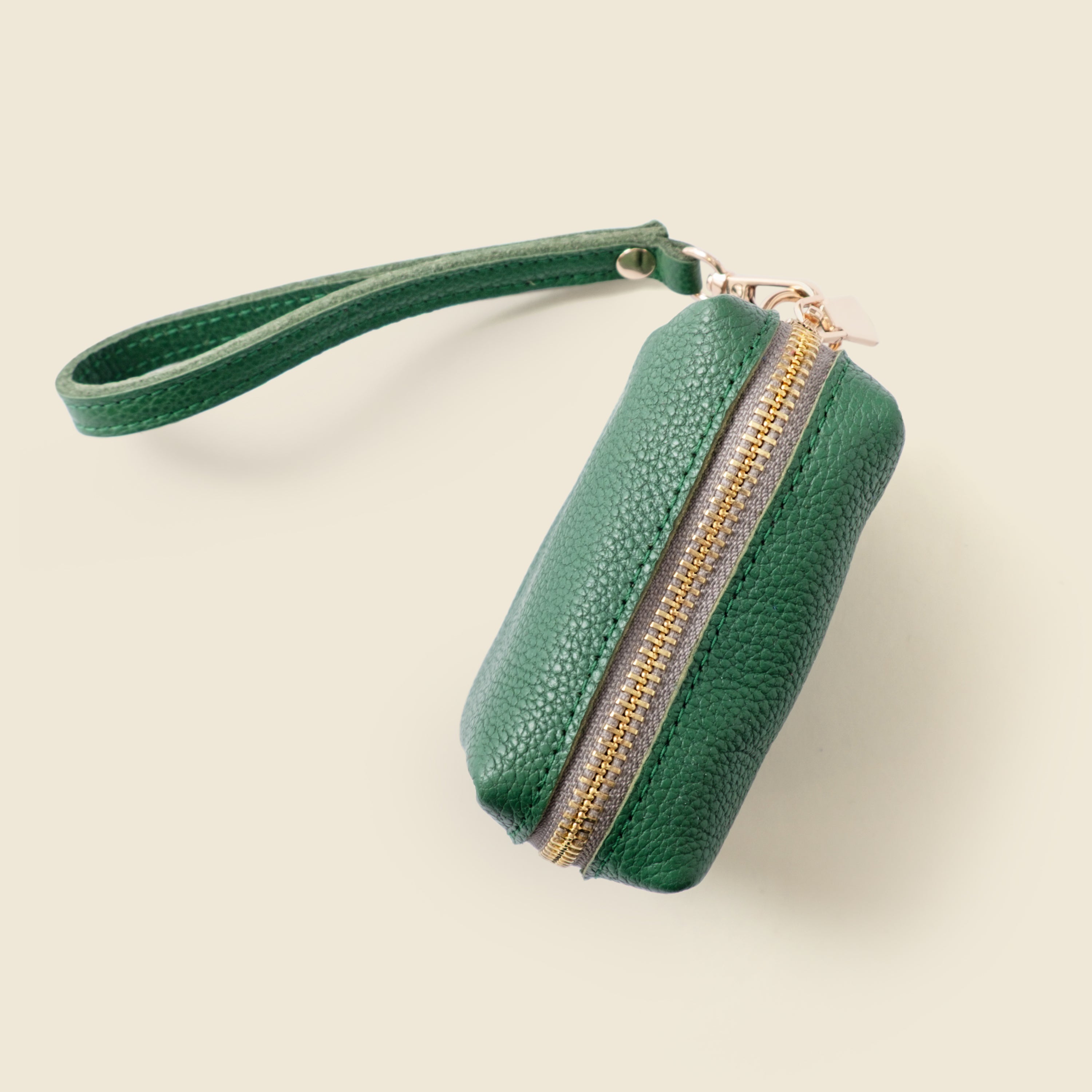 Mini Zipper Bag with Wristlet - Green