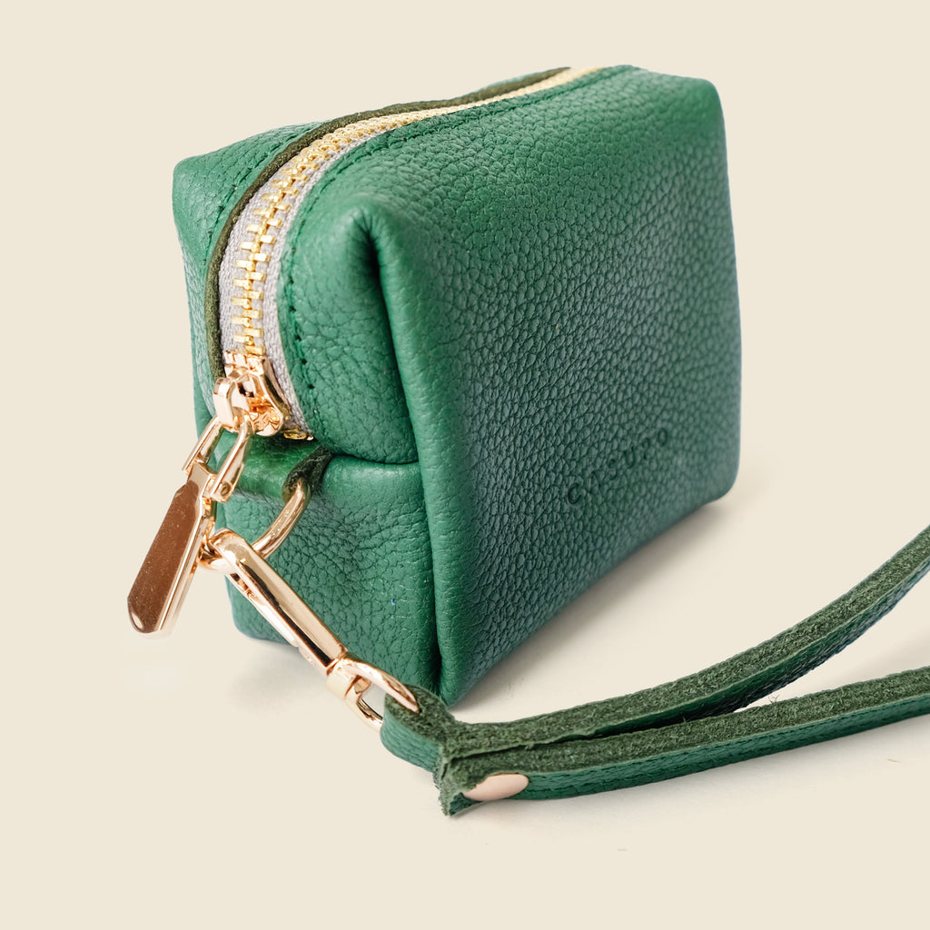 Mini Zipper Bag with Wristlet - Green