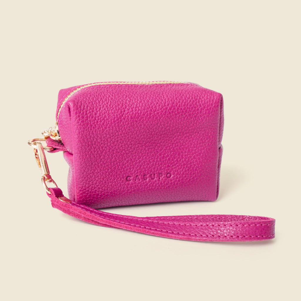 Mini Zipper Bag with Wristlet - Pink