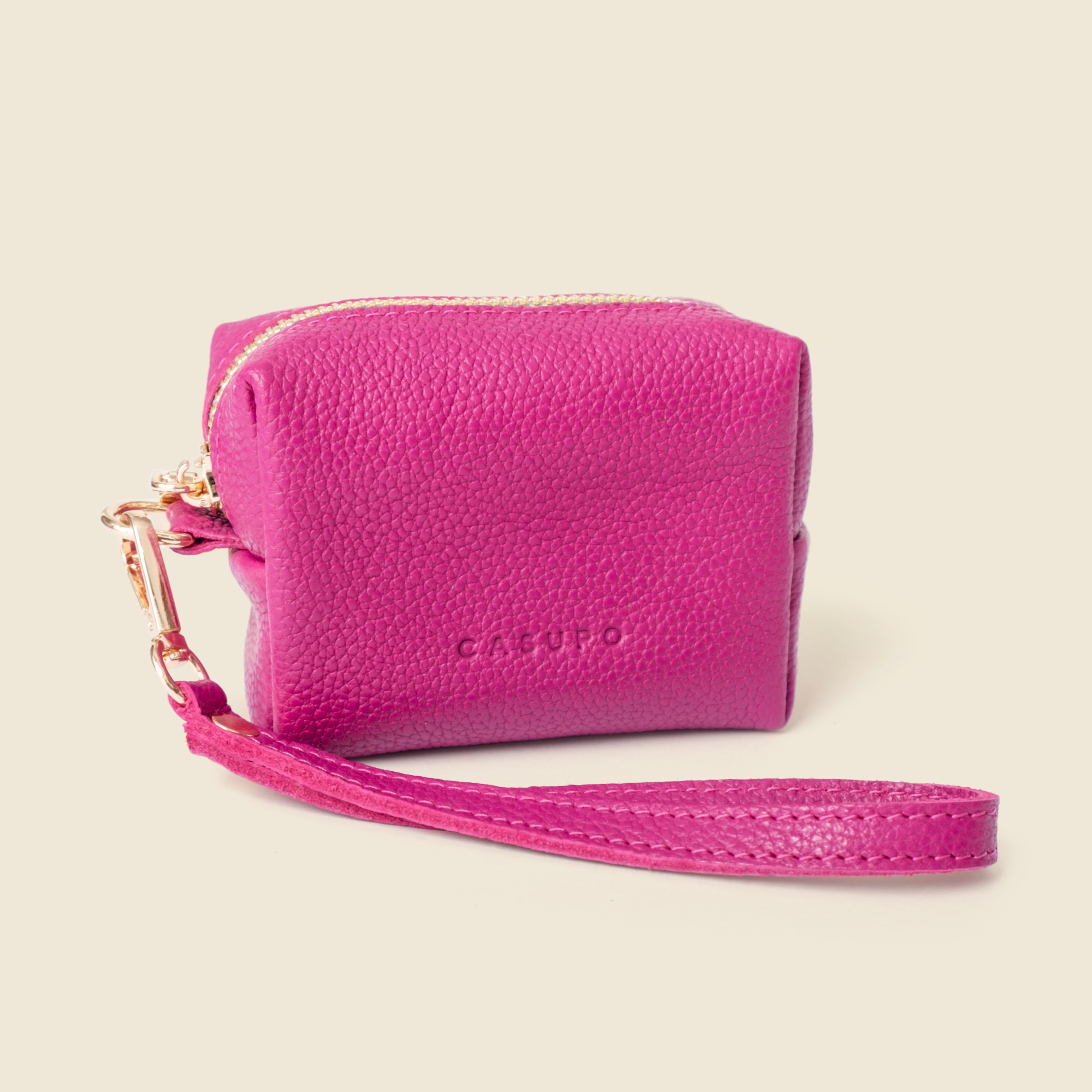 Mini Zipper Bag with Wristlet - Pink
