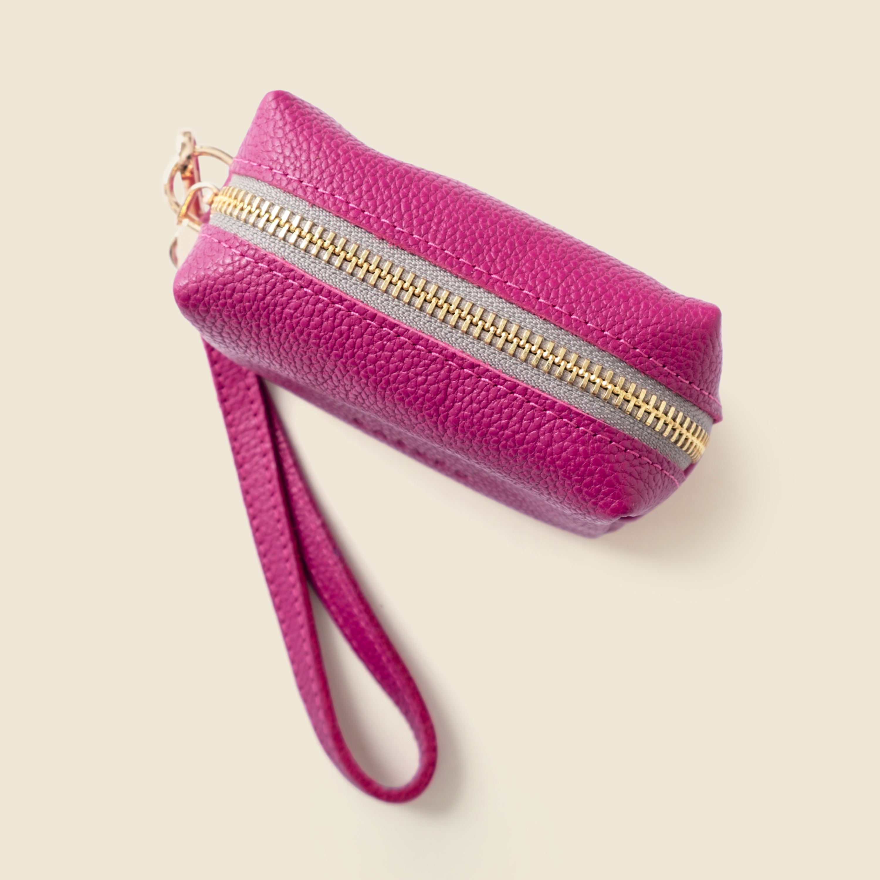 Mini Zipper Bag with Wristlet - Pink