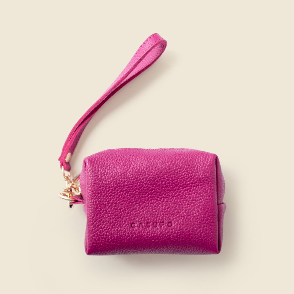 Mini Zipper Bag with Wristlet - Pink