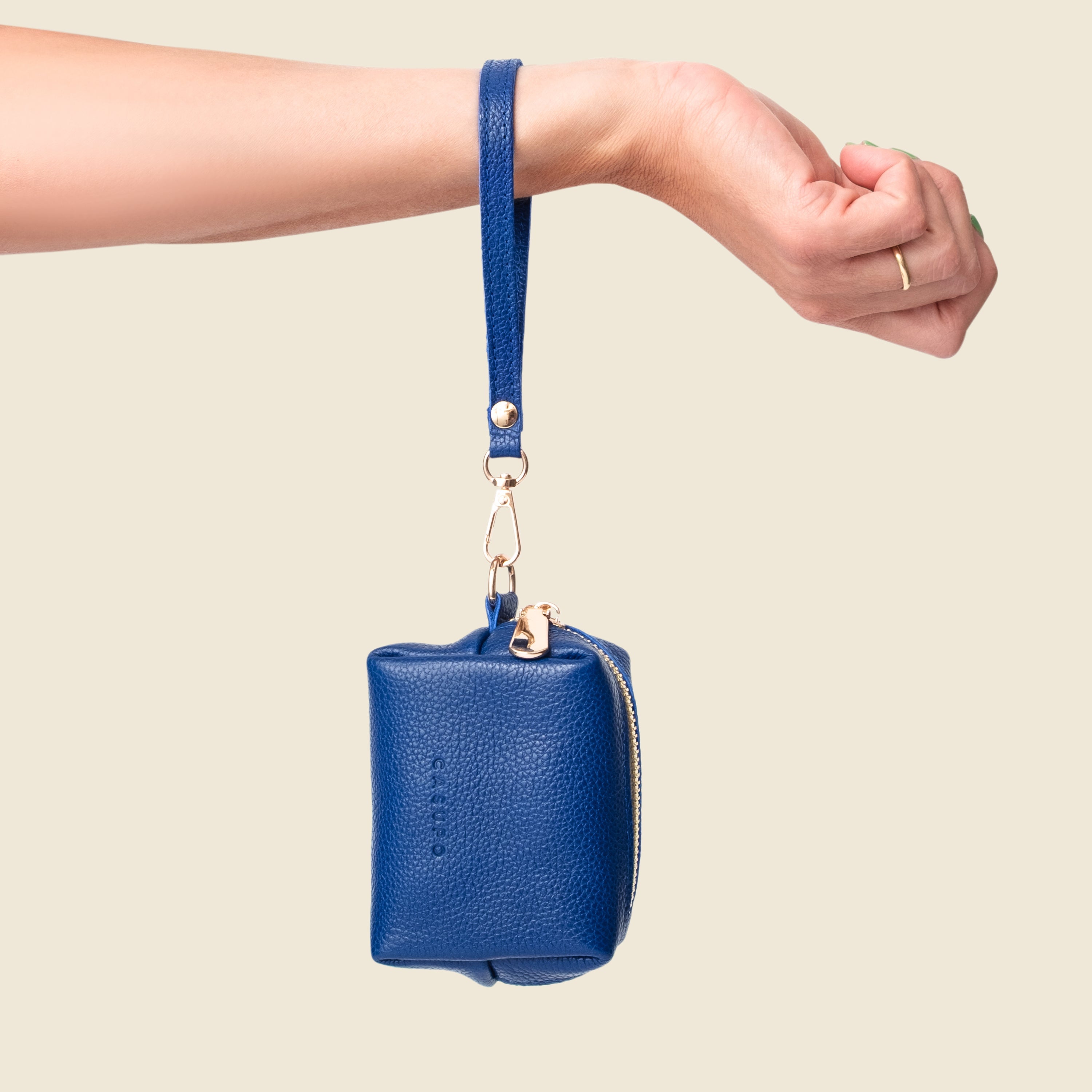 Mini Zipper Bag with Wristlet - Cobalt Blue