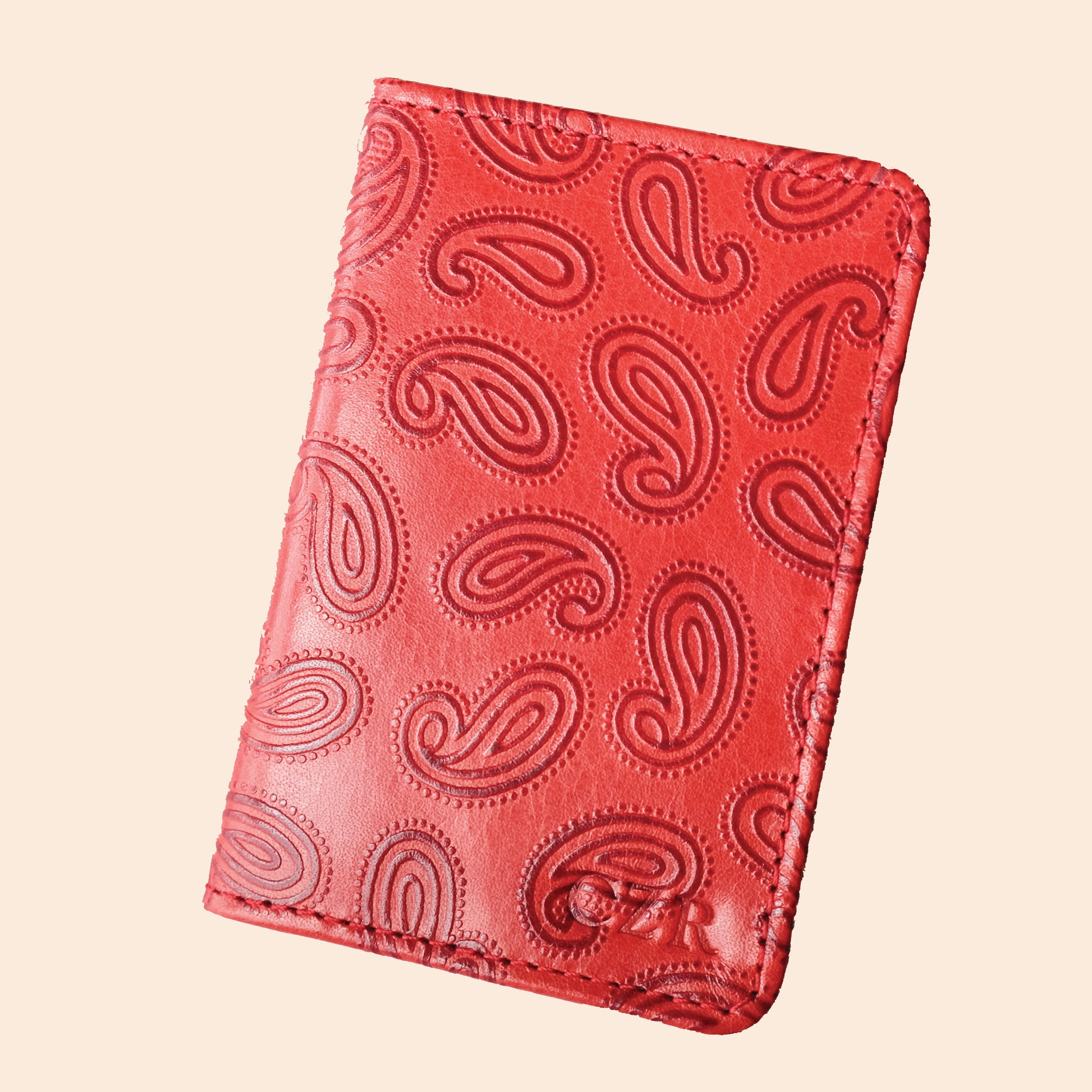 Compact Bifold with RFID Protection - Red Paisley