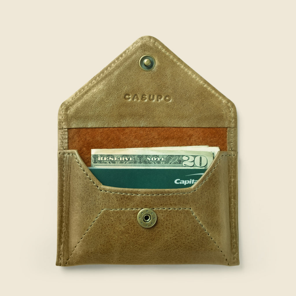 Mini Envelope Wallet With RFID protection - Olive