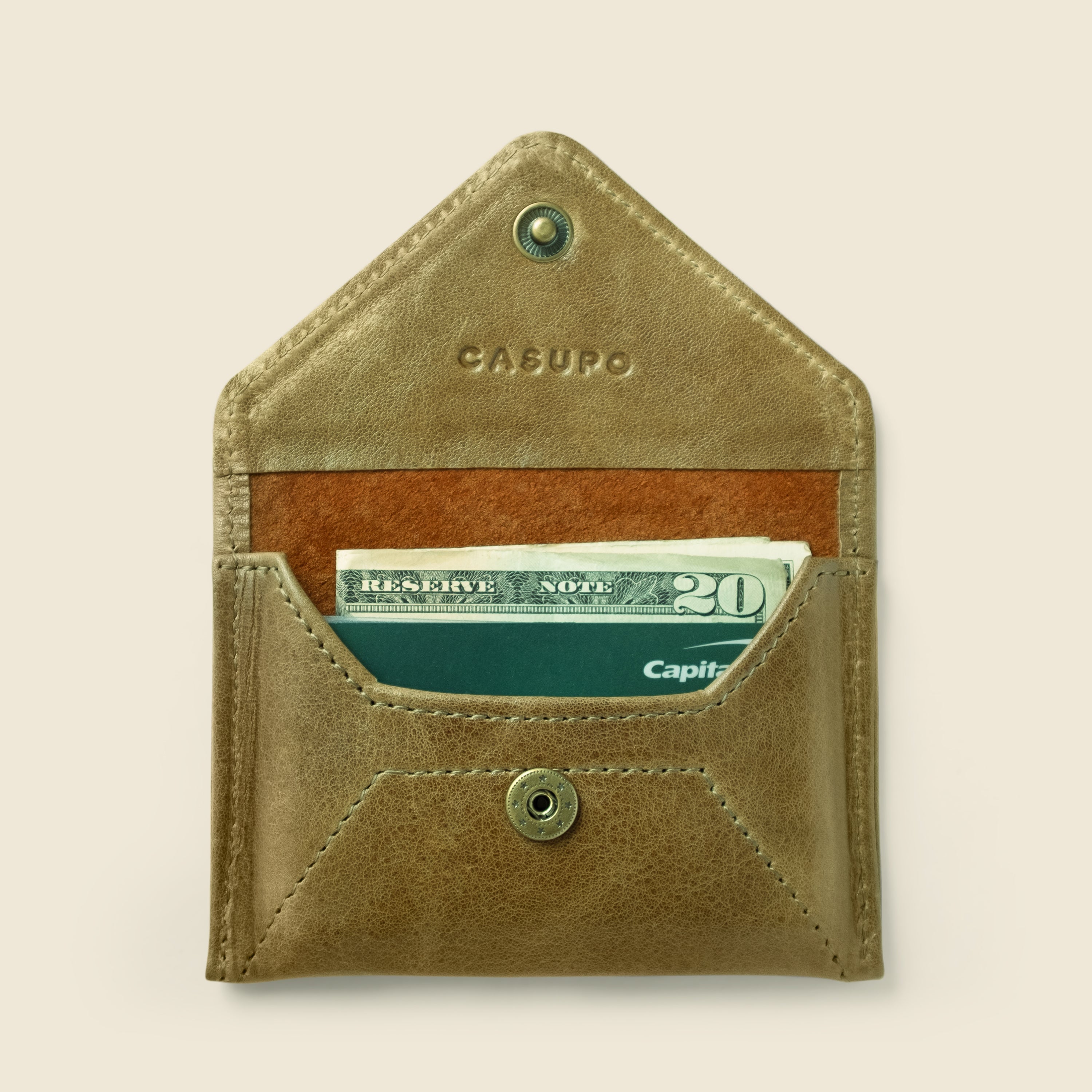 Mini Envelope Wallet With RFID protection - Olive