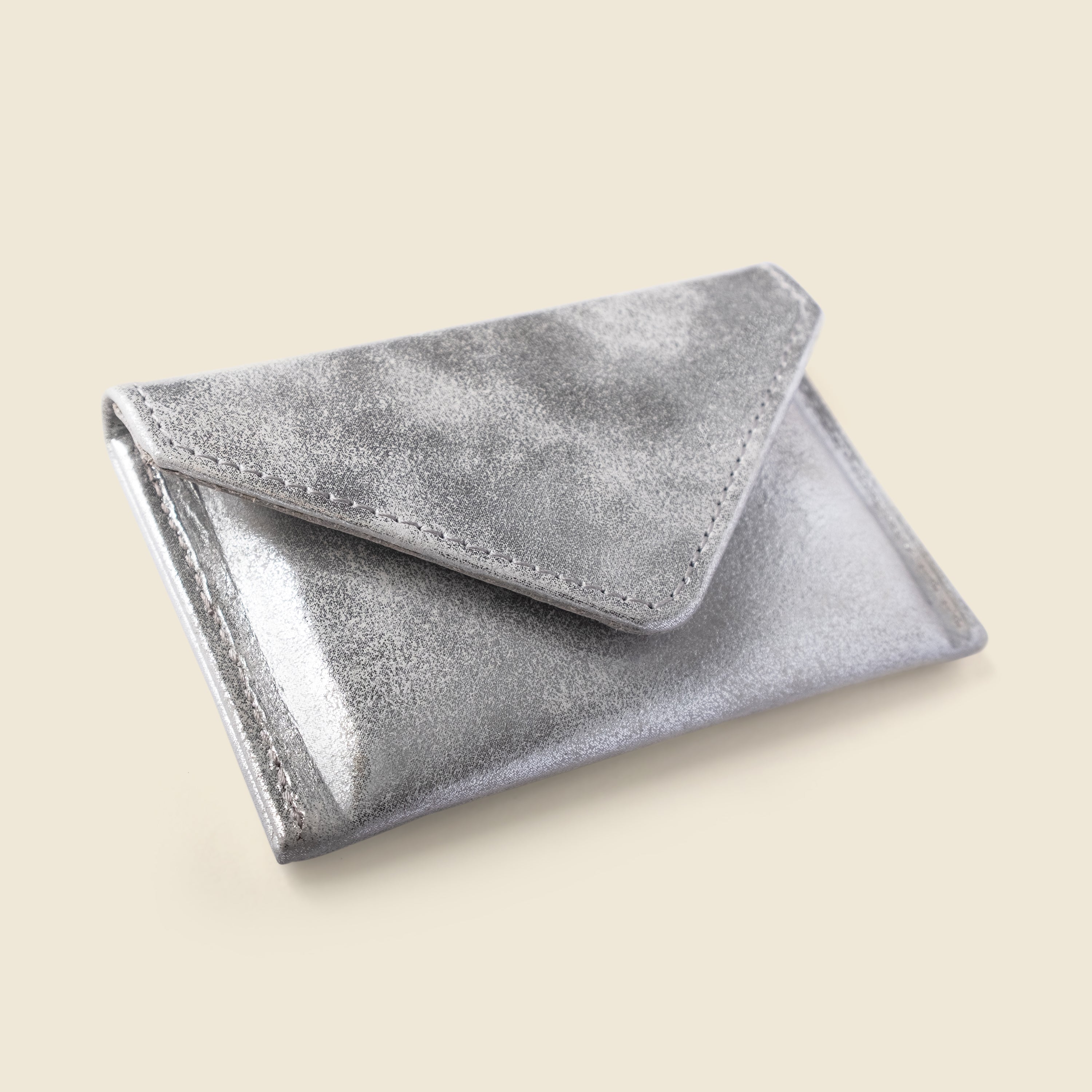 Mini Envelope Wallet With RFID protection - Silver Glitter