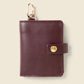 Wallet with Snap and Key Ring - Burgundy