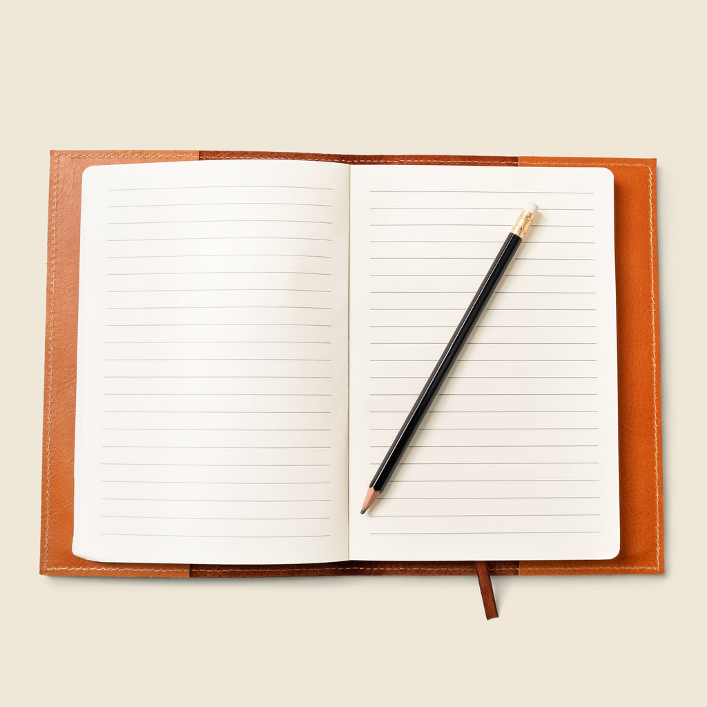 Refillable A5 Leather Notebook Cover – Natural