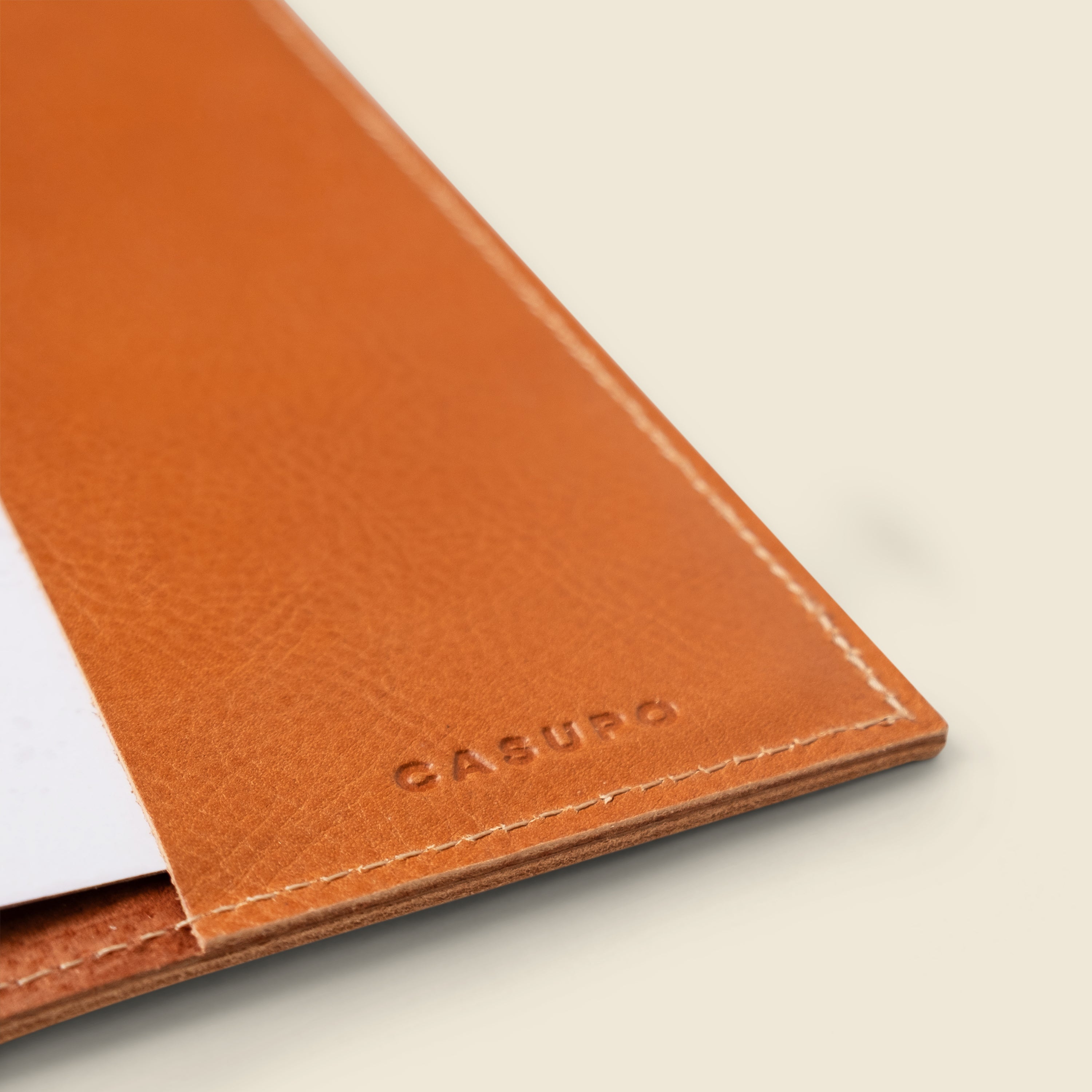 Refillable A5 Leather Notebook Cover – Natural