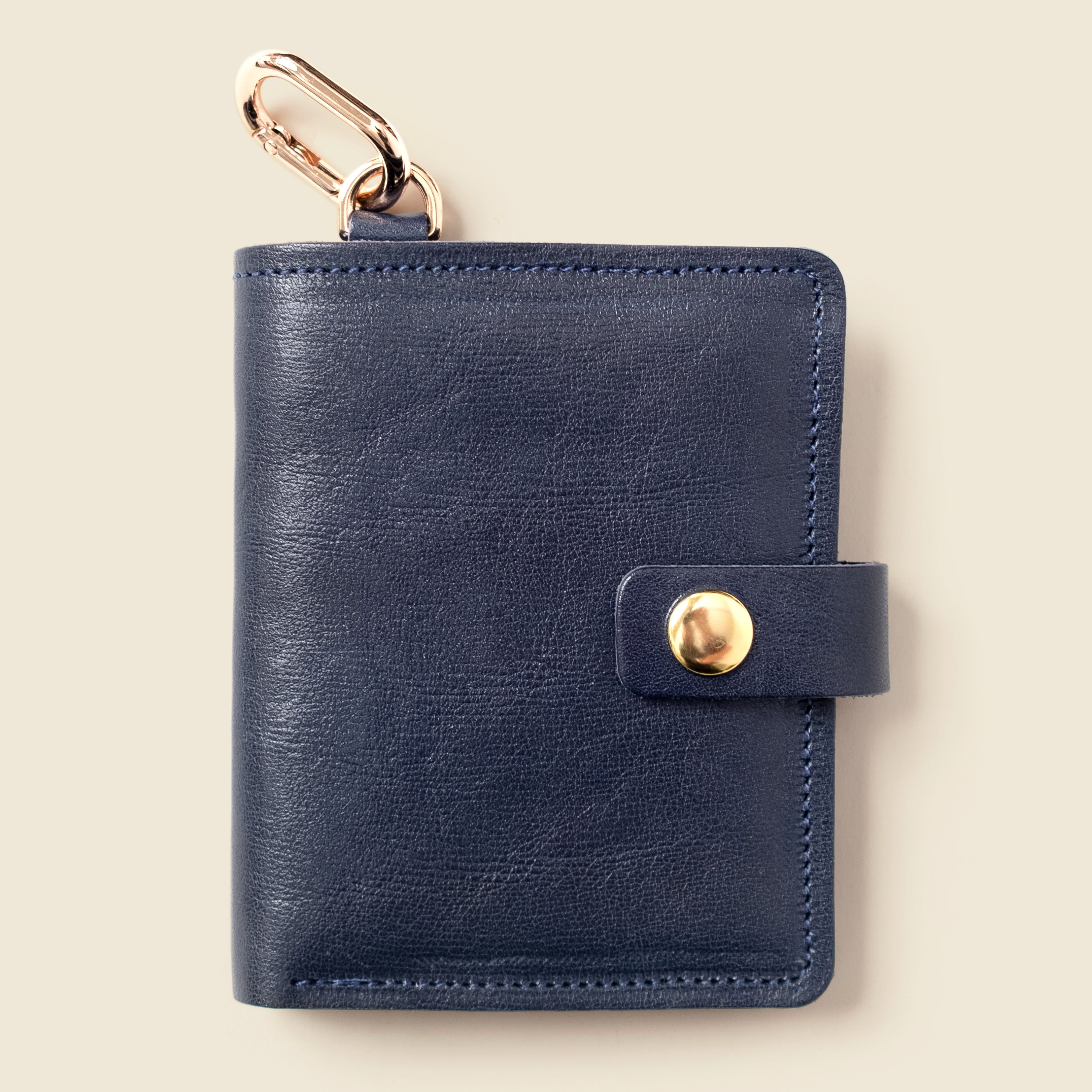 Wallet with Snap and Key Ring - Marine Blue