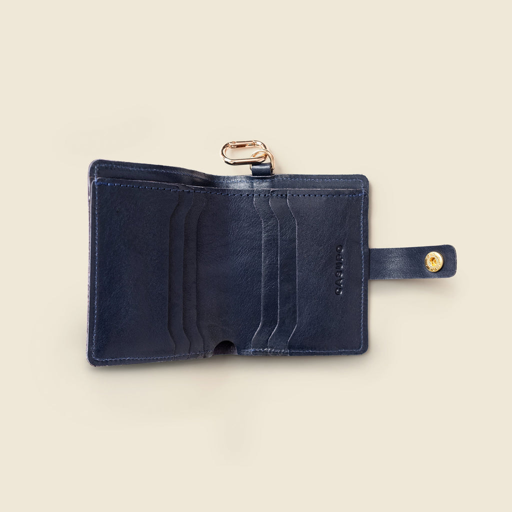 Wallet with Snap and Key Ring - Marine Blue