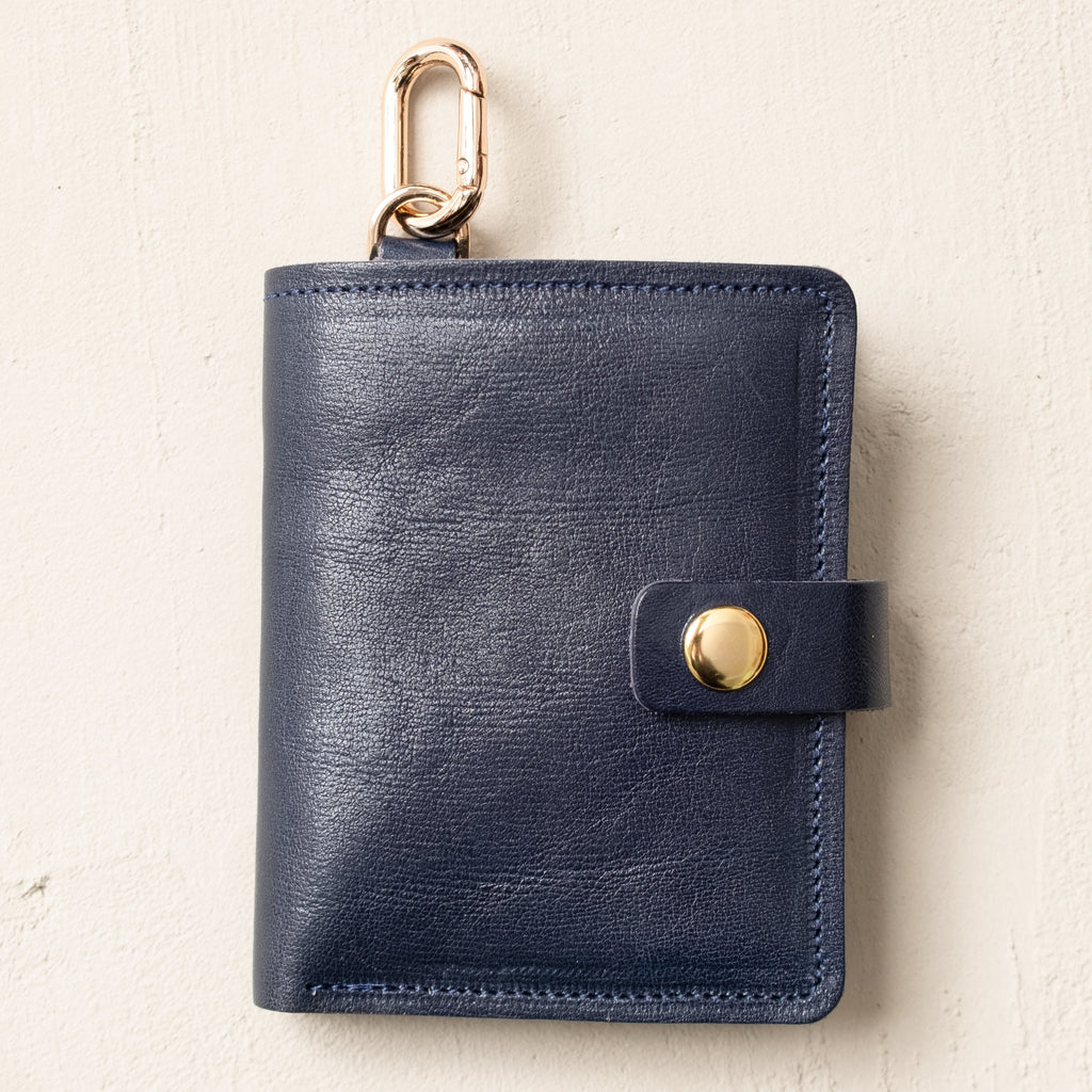 Wallet with Snap and Key Ring - Marine Blue