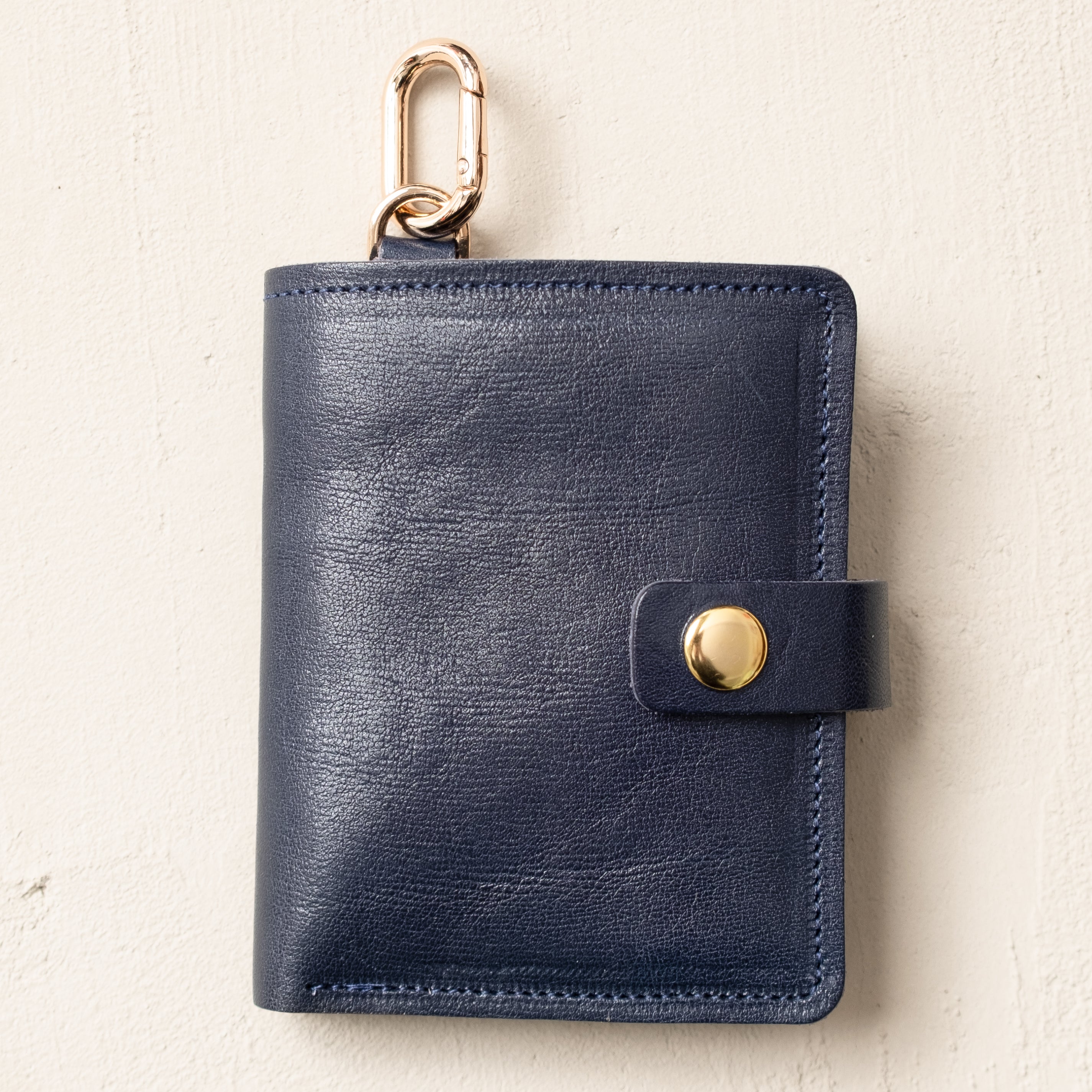 Wallet with Snap and Key Ring - Marine Blue