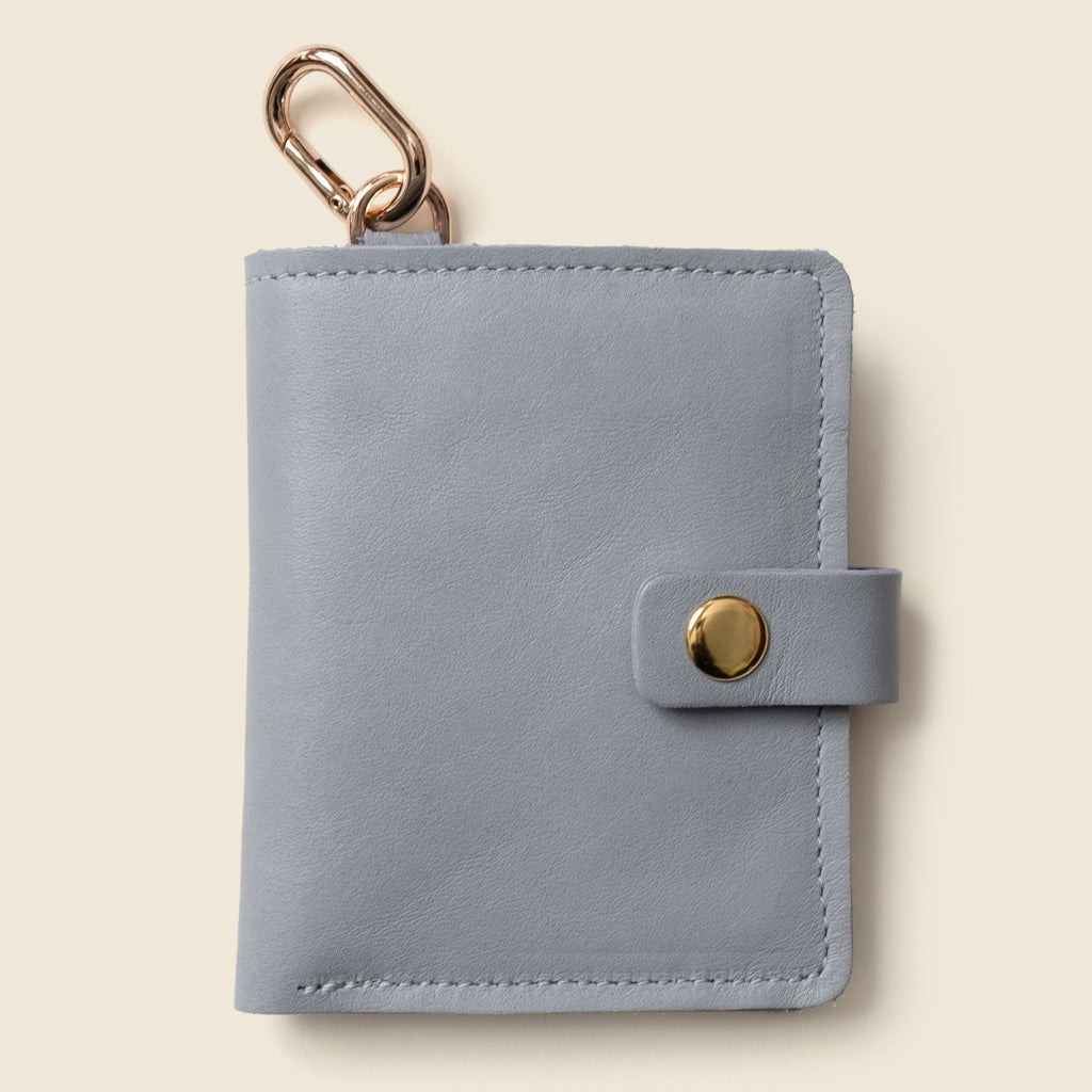 Wallet with Snap and Key Ring - Ice Blue