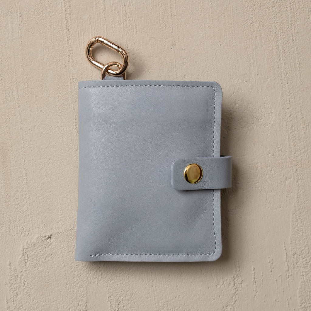 Wallet with Snap and Key Ring - Ice Blue