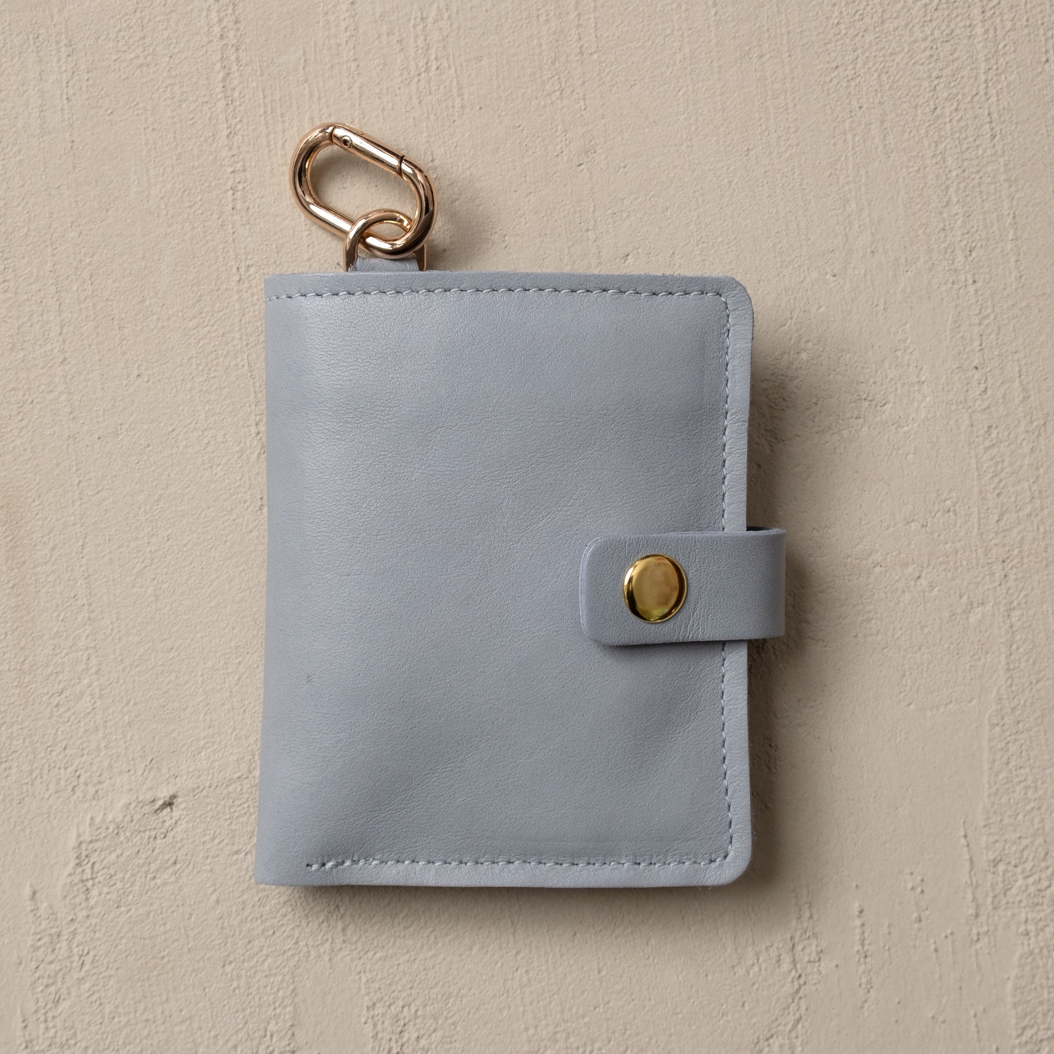 Wallet with Snap and Key Ring - Ice Blue