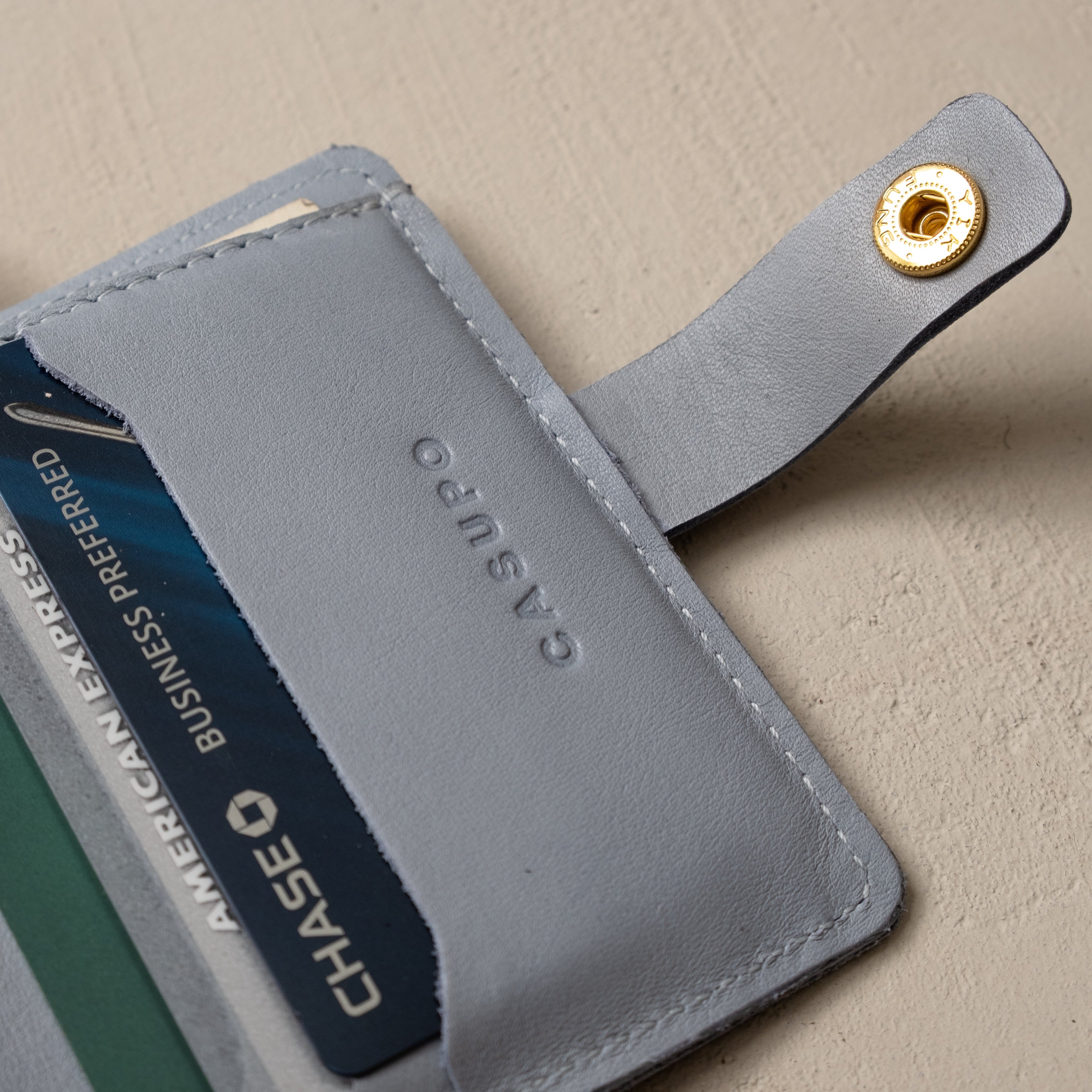 Wallet with Snap and Key Ring - Ice Blue