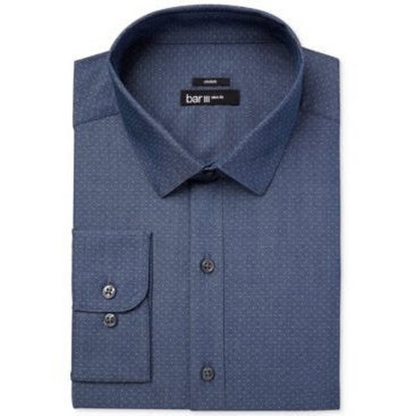 Bar III Mens Slim-Fit Stretch Dress Shirt, Size large