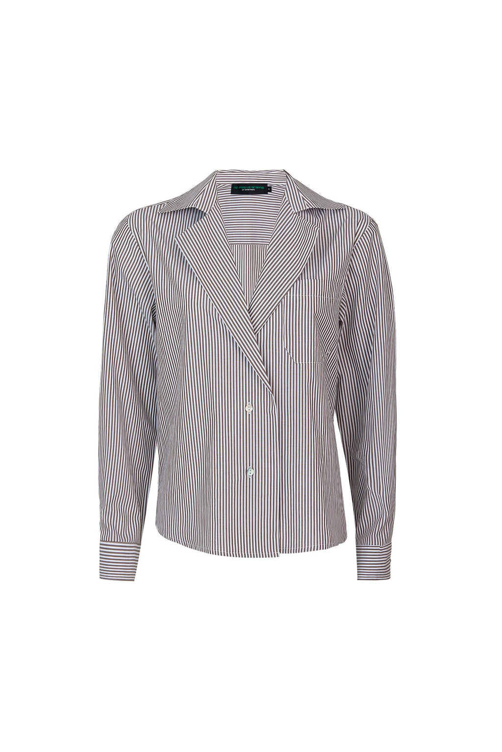 DANIELA SHIRT MAROON AND WHITE STRIPES